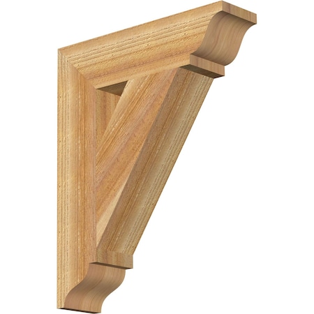 Ekena Millwork Traditional Traditional Rough Sawn Bracket, Western Red Cedar, 4"W x 16"D x 20"H BKT04X16X20TRA01RWR